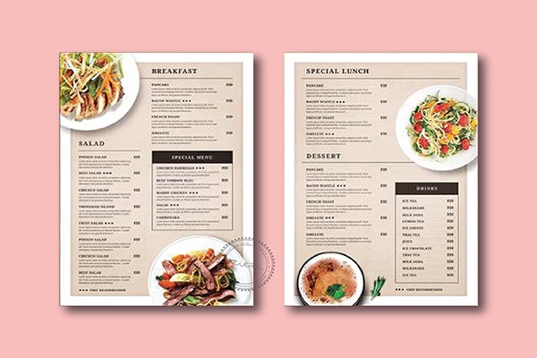 Dịch vụ thiết kế menu chuyên nghiệp, ấn tượng tại Đăk Lăk