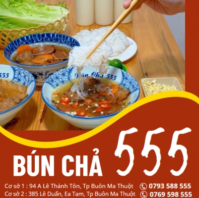 Quảng cáo facebook, quản trị fanpage cho lĩnh vực ăn thực - Bún Chả 555 Buôn Ma Thuột