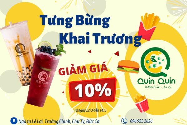 Quảng cáo facebook, quản trị fanpage cho lĩnh vực bán trà sữa - Trà sữa Quin Quin Chư Ty