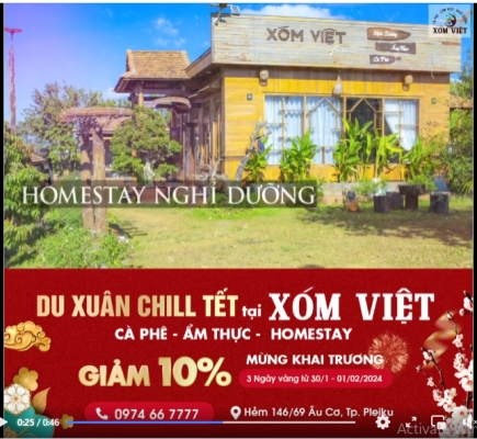 Quảng cáo facebook, quản trị fanpage cho lĩnh vực homestay  - Xóm Việt Farm - Homestay