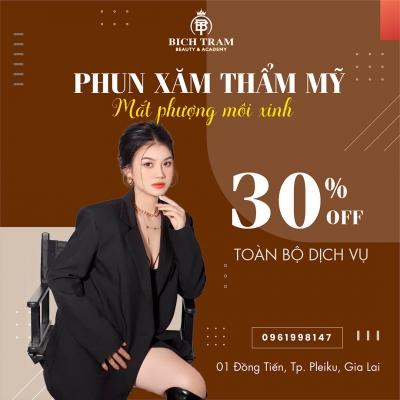 Thiết kế banner chuyên nghiệp cho lĩnh vực phun xăm thẩm mỹ - Phun xăm thẩm mỹ Bích Trâm