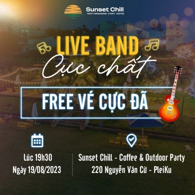 Thiết kế Banner chuyên nghiệp, cho lĩnh vực quán cà phê- Sunset Chill - Coffee & Outdoor Party