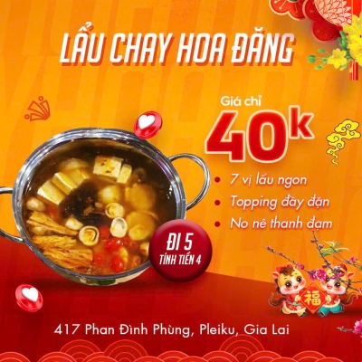 Thiết kế banner chuyên nghiệp cho lĩnh vực quán chay - Lẩu Chay Hoa Đăng