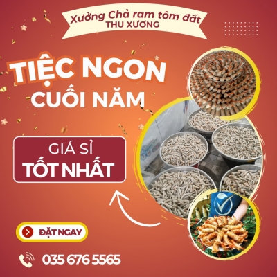 Thiết kế Banner chuyên nghiệp, cho lĩnh vực sản xuất và cung cấp chả ram tôm đất - Chả ram tôm đất Thu Sương