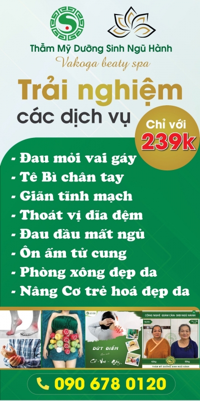 Thiết kế Banner chuyên nghiệp cho lĩnh vực spa- Thẫm Mỹ Dưỡng Sinh Ngũ Hành Vakoga Beauty Spa