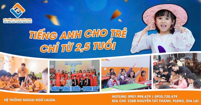 Thiết kế banner chuyên nghiệp, cho lĩnh vực trung tâm ngoại ngữ - Hệ Thống Ngoại Ngữ Lalisa