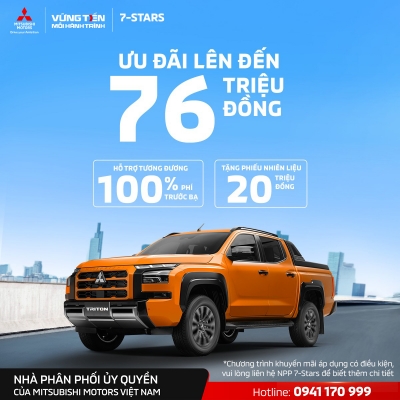 Thiết kế banner chuyên nghiệp, cho lĩnh vực xe ô tô - Mitsubishi 7-Stars