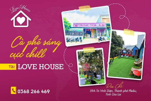 Thiết kế banner chuyên nghiệp cho Love House - Thiên đường ăn vặt. trà sữa, chè