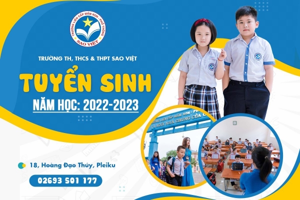 Thiết kế banner chuyên nghiệp cho Trường Liên Cấp Mầm Non - Phổ Thông Sao Việt