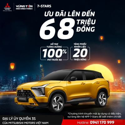 Thiết kế banner chuyên nghiệp, uy tín, chất lượng cho lĩnh vực xe ô tô - Mitsubishi 7-Stars