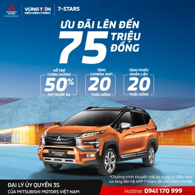 Thiết kế banner chuyên nghiệp, uy tín, chất lượng cho lĩnh vực xe ô tô - Mitsubishi 7-Stars