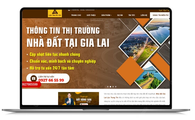 Thiết kế Website cho lĩnh vực bắt động sản - Nhà Đất Gia Lai Lộc Trung Tín