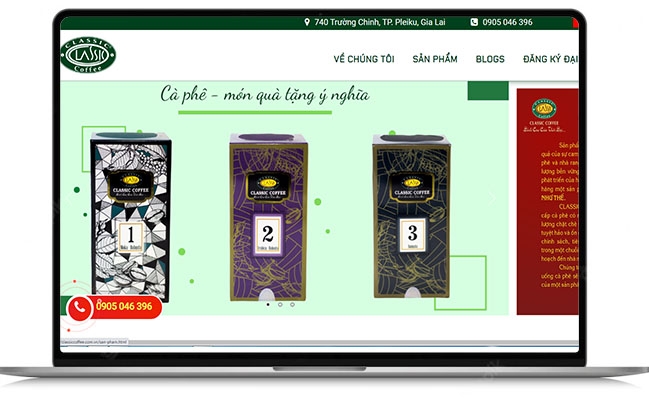 Thiết kế Website cho lĩnh vực cà phê nguyên chất - Classic Coffee 