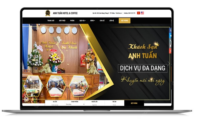 Thiết kế Website cho lĩnh vực khách sạn, hotel -  Anh Tuấn Hotel & Coffee 