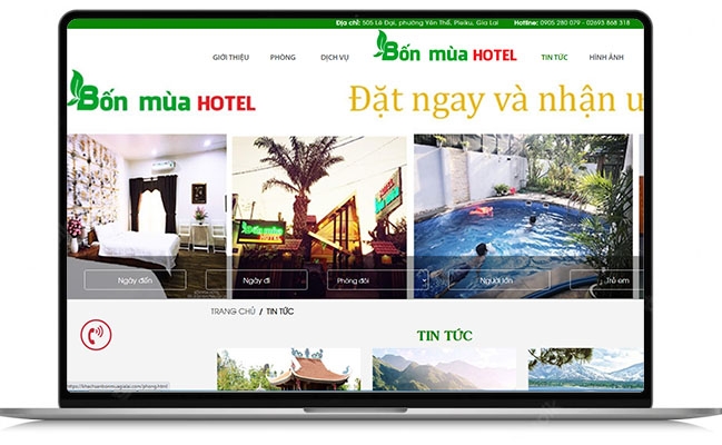 Thiết kế Website cho lĩnh vực khách sạn, hotel - Bốn Mùa Hotel