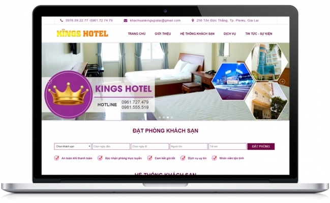 Thiết kế website  cho lĩnh vực  khách sạn, hotel - Kings Hotel