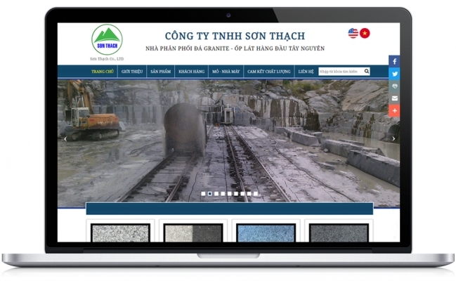 Thiết kế website cho lĩnh vực khai thác đá , cát , sỏi, đất sét - Công ty Sơn Thạch