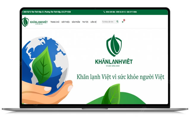Thiết kế Website  cho lĩnh vực khăn lạnh - Công ty Tnhh Khăn Lạnh Việt