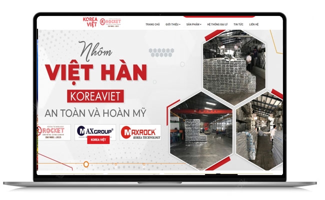 Thiết kế Website  cho lĩnh vực  sản xuất nhôm - Công ty Tnhh Sản Xuất Tm & Dv Nhôm Korea Việt