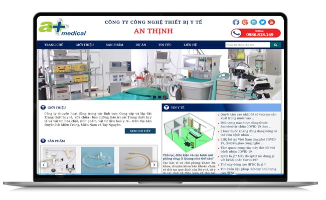 Thiết kế website cho lĩnh vực thiết bị y tế - Công ty Công Nghệ Thiết Bị Y Tế An Thịnh