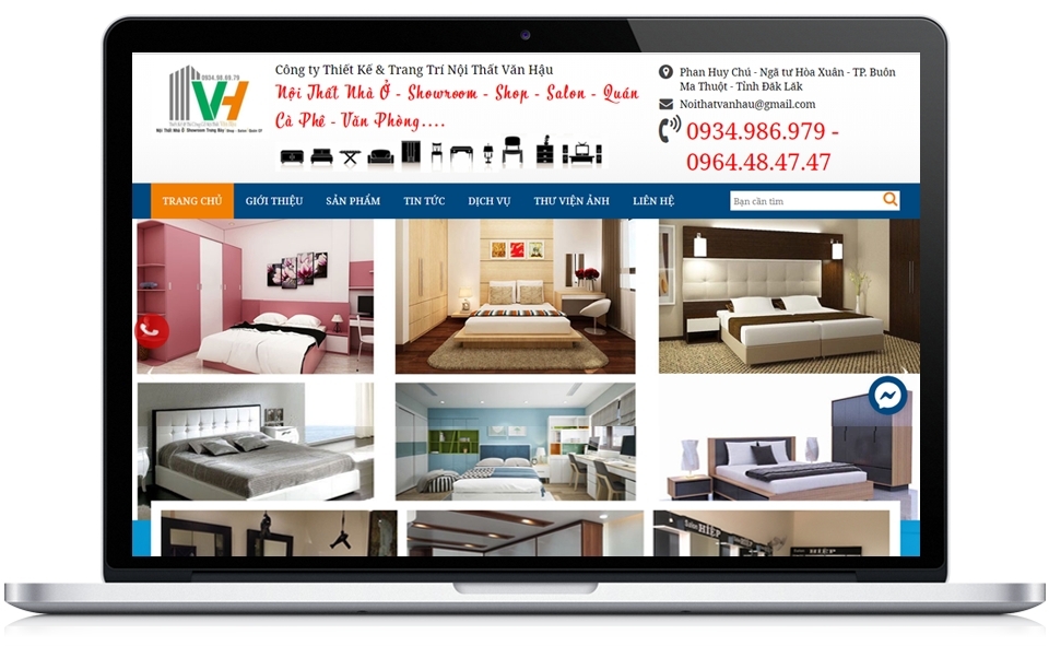 Thiết kế website  cho lĩnh vực thiết kế trang trí nội thất - Công ty nội thất Văn Hậu