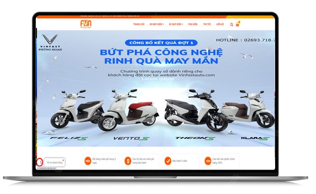 Thiết kế Website cho lĩnh vực xe điện - Xe Điện Phùng Hoan Gia Lai