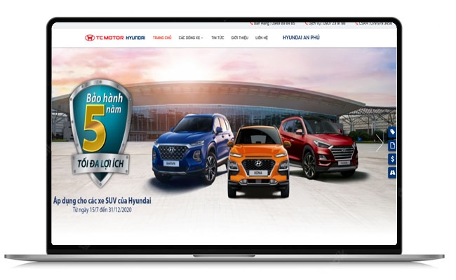 Thiết kế Website lĩnh vực xe ô tô - Hyundai An Phú